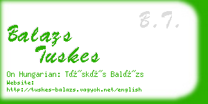 balazs tuskes business card